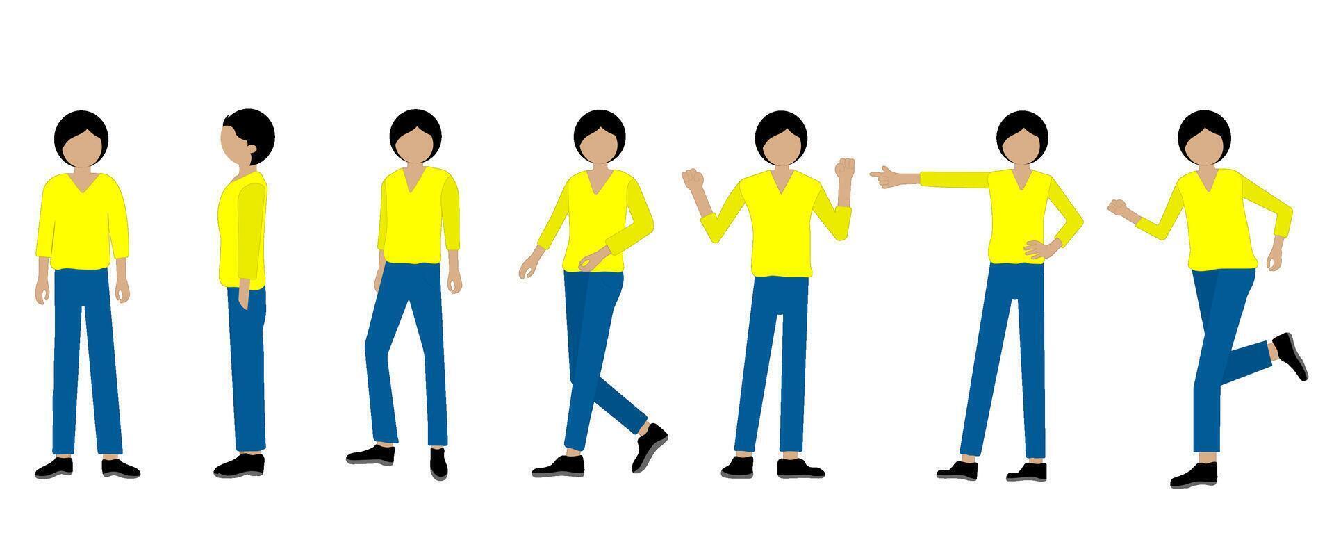 set character man. Used for decoration, advertising design, websites or publications, banners, posters and brochures. vector
