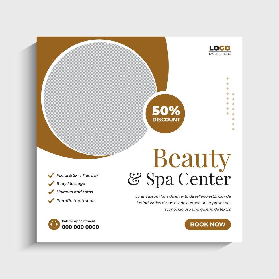 Elegant Beauty and spa social media post vector
