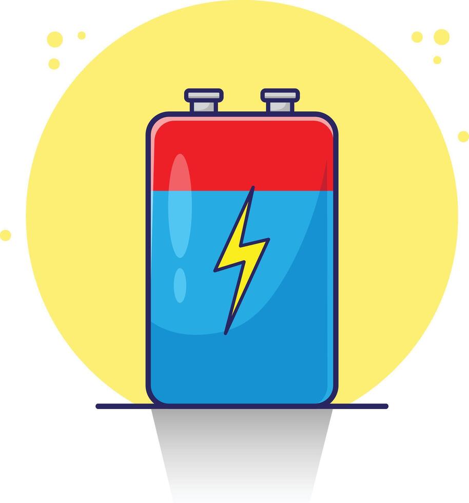 Red and blue alkaline battery electronic power supply. Colorful power source equipment for mobile phone and others vector