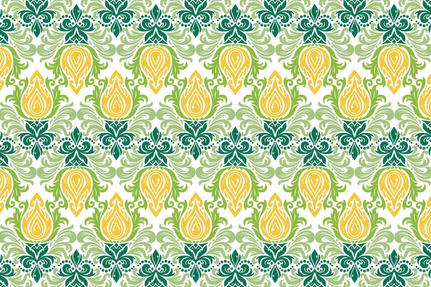Seamless Abstract Floral Pattern with Daisies, Paisley, and Botanical Elements for High-End Textile, Fashion, and Wallpaper Design vector