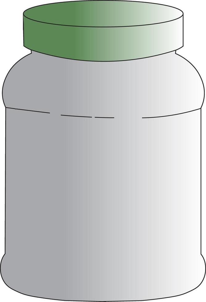 A jar with a green lid on a white background vector