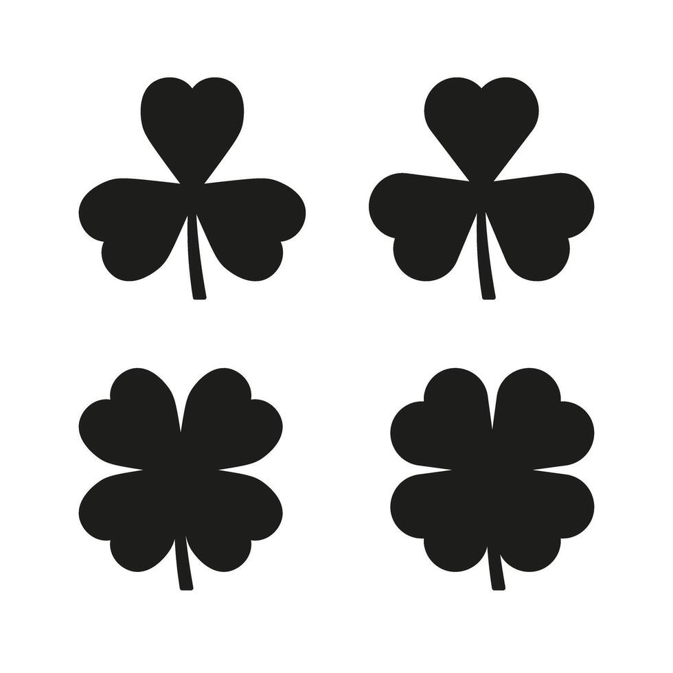 Four leaf clover icon set illustration vector