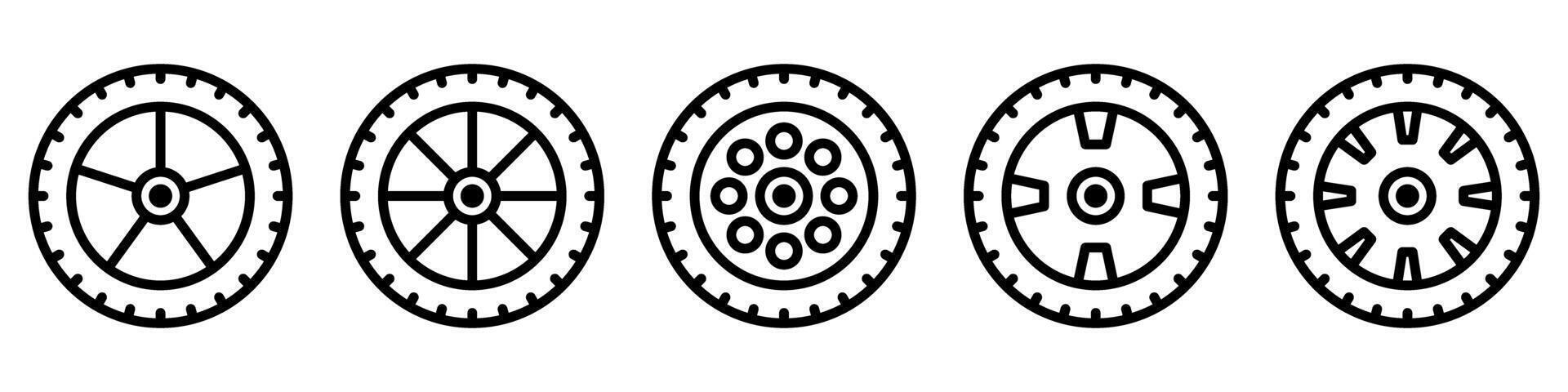 Four gears with different shapes on a white background vector