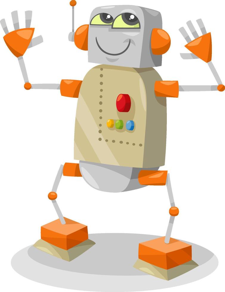 cartoon robot or android comic fantasy character vector