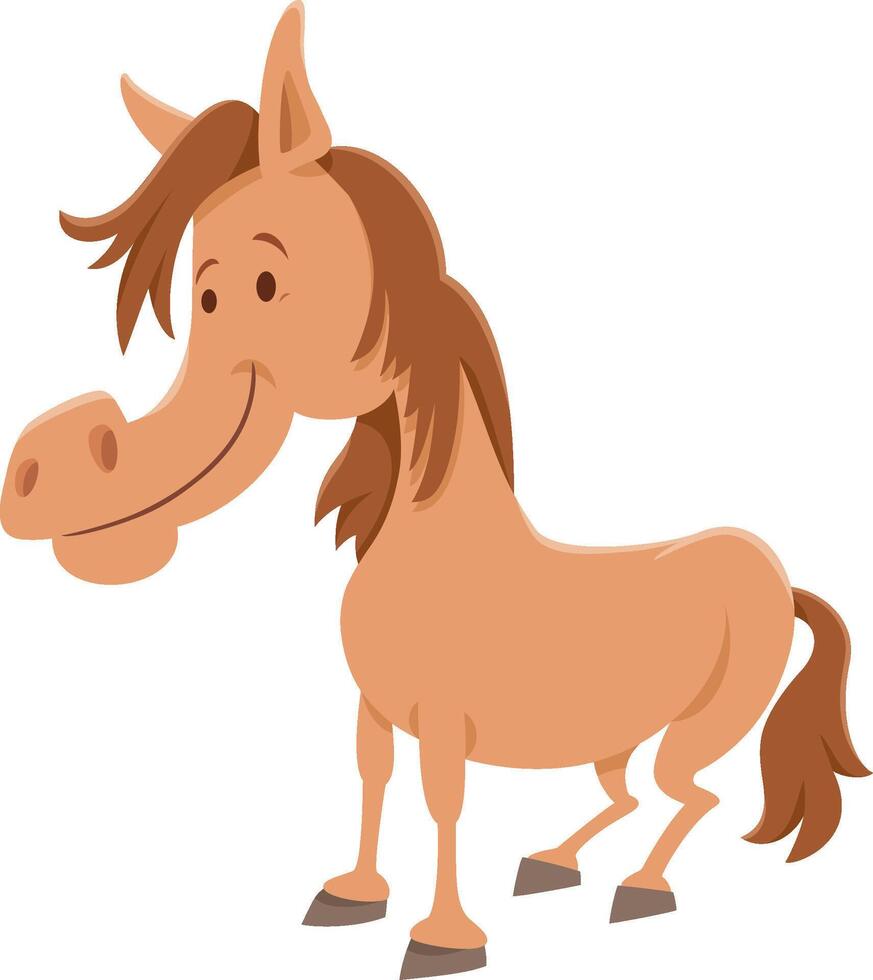 happy cartoon horse farm animal character vector