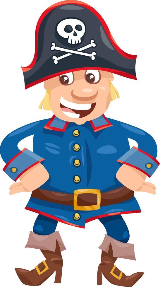 funny cartoon pirate or corsair fantasy character vector