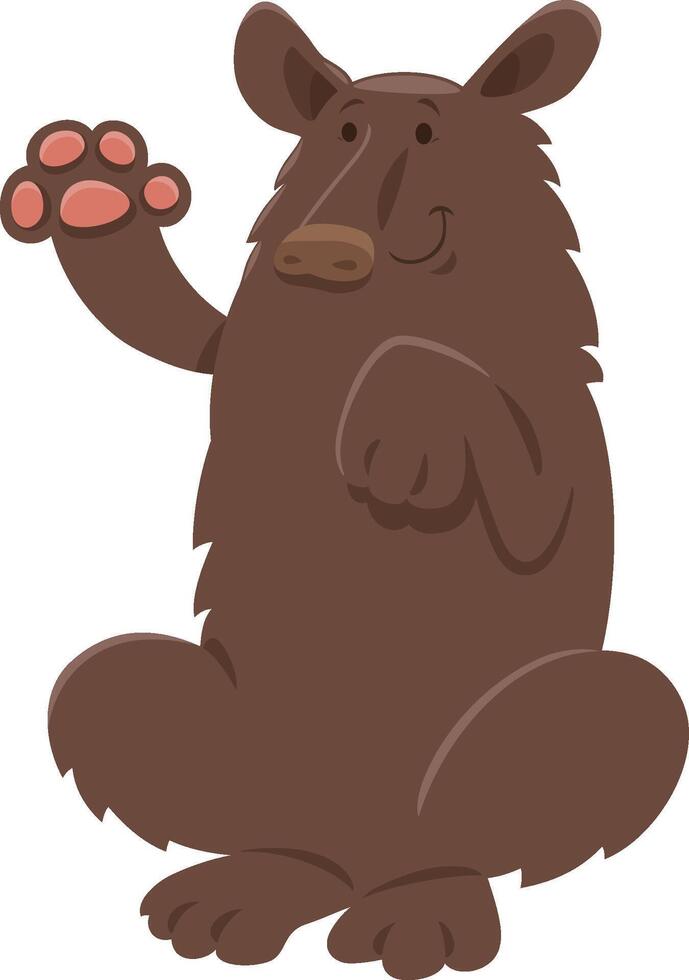 cartoon black bear or baribal animal character vector