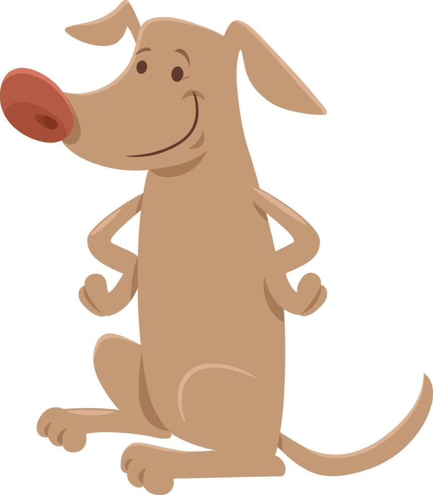 funny cartoon brown dog comic animal character vector