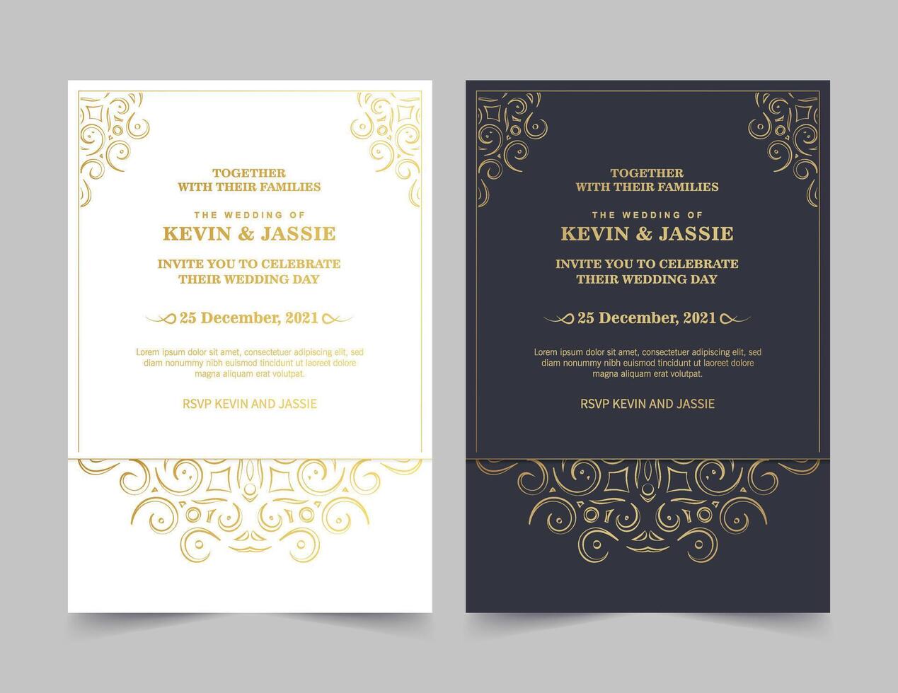 Luxury Invitation card design vintage style vector