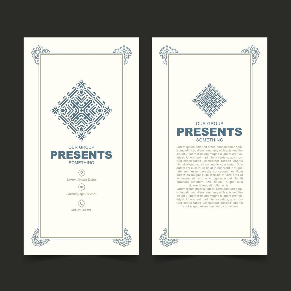 Vintage ornament pattern business card design vector