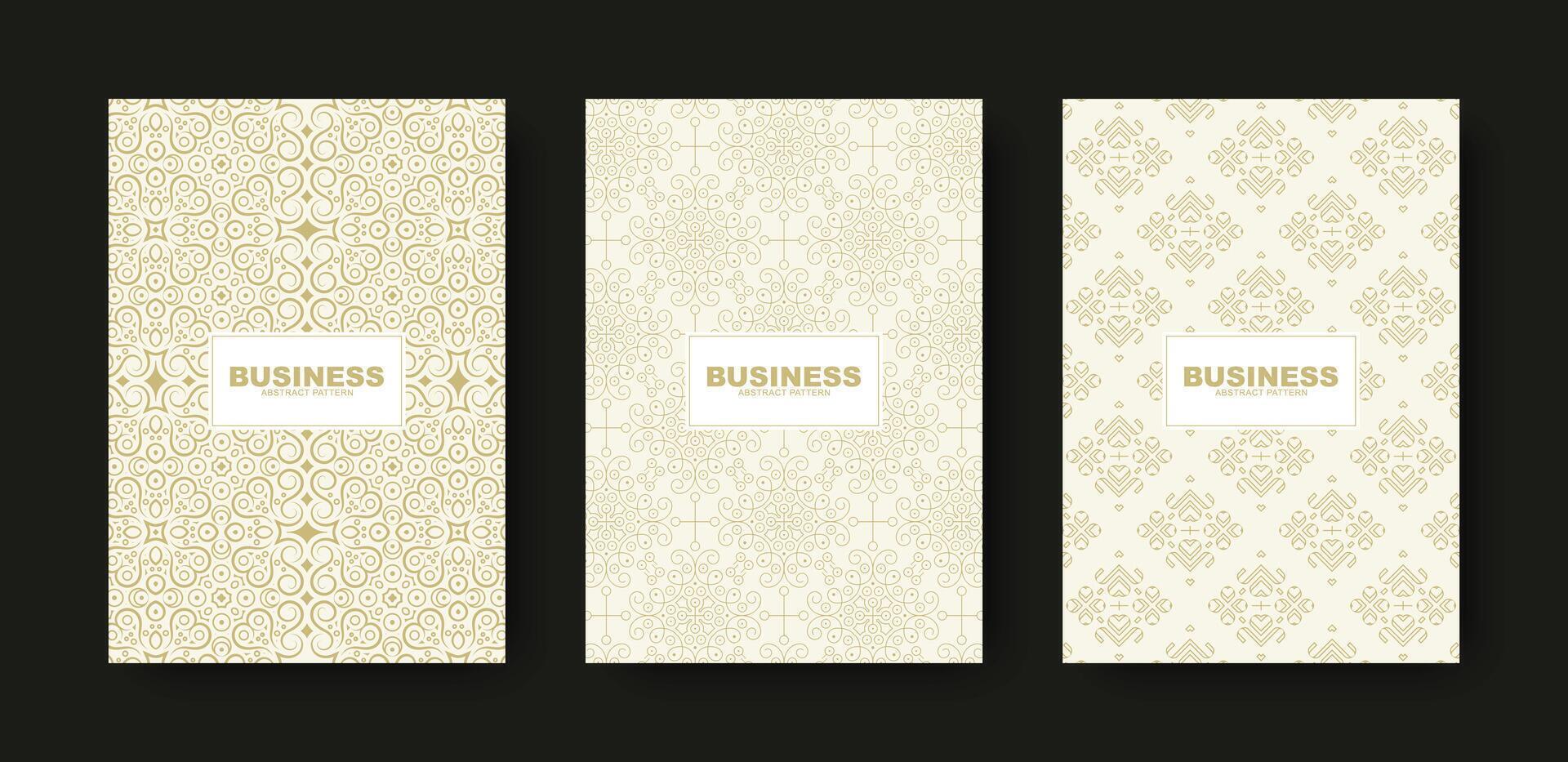 Collection flat geometric pattern cover set vector