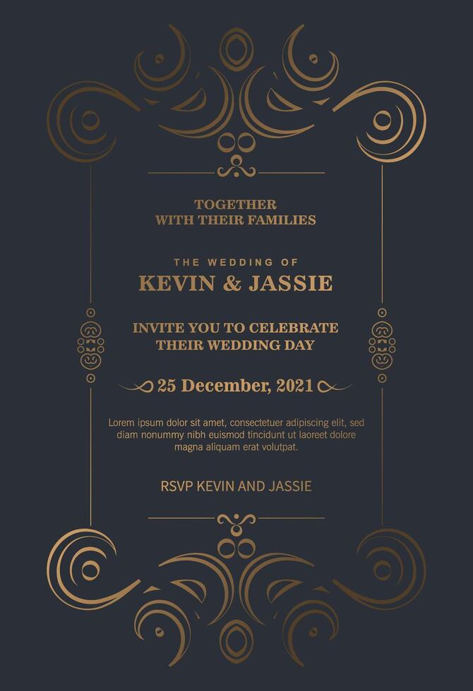 Luxury Invitation card design vintage style vector