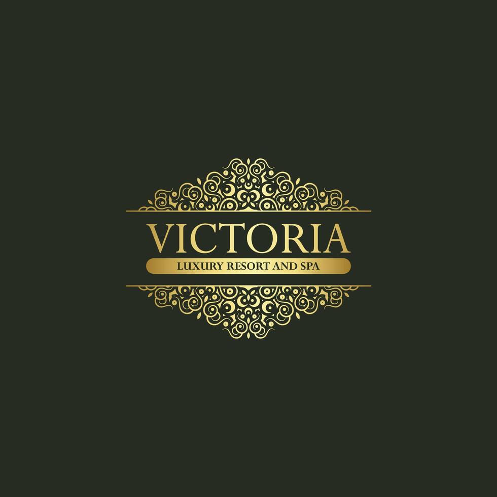 Luxury hotel label template. Trendy vintage royal ornament frames illustration. vector