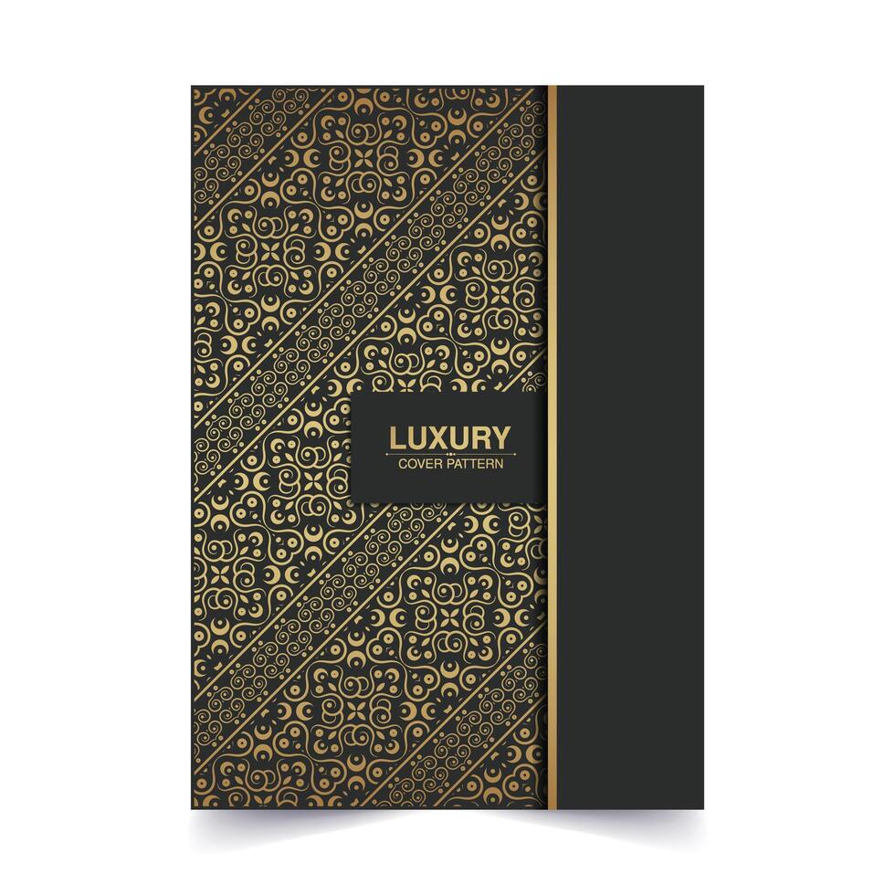 cover of elegant pattern motif in gold color vector