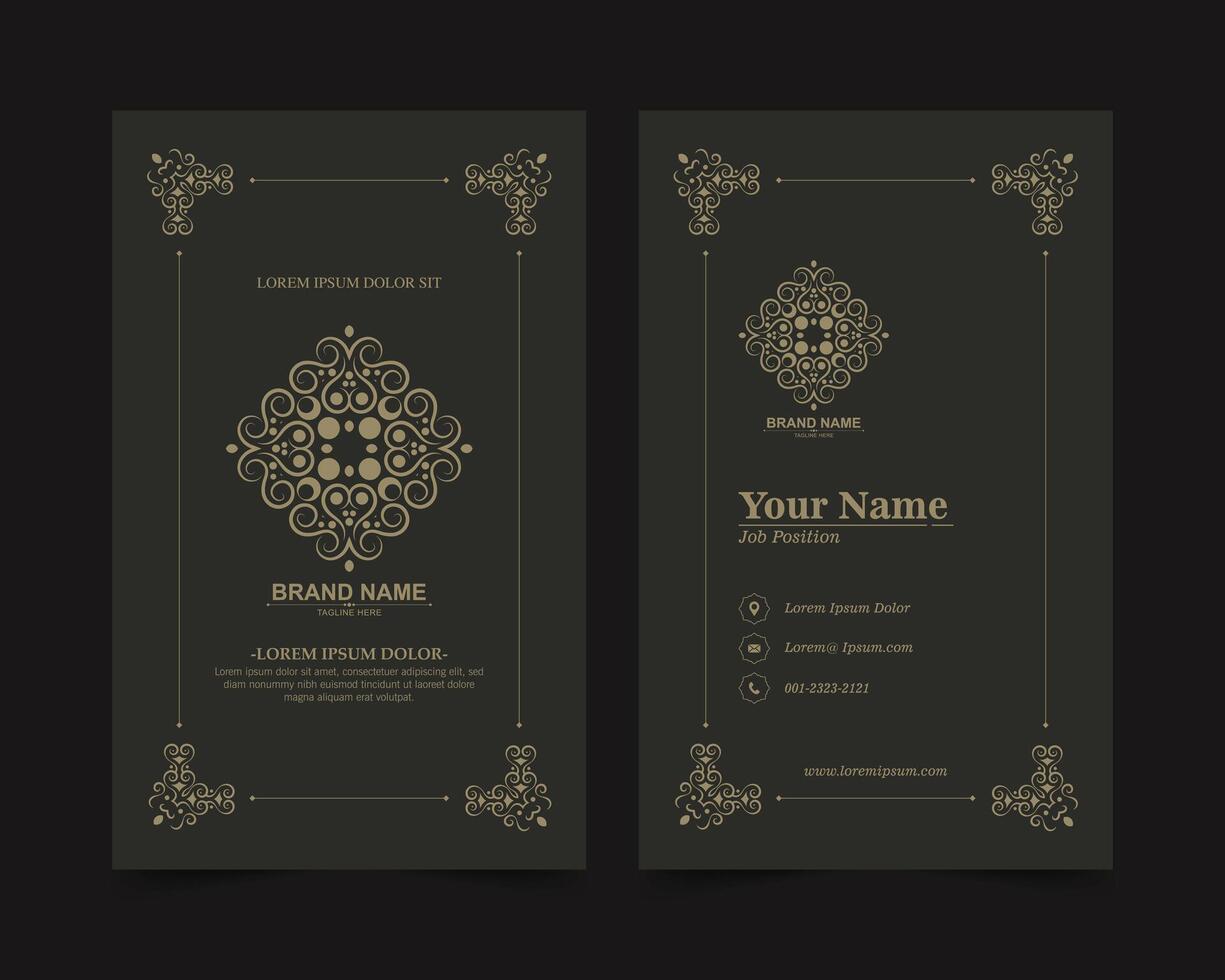 Vintage ornament pattern business card design vector