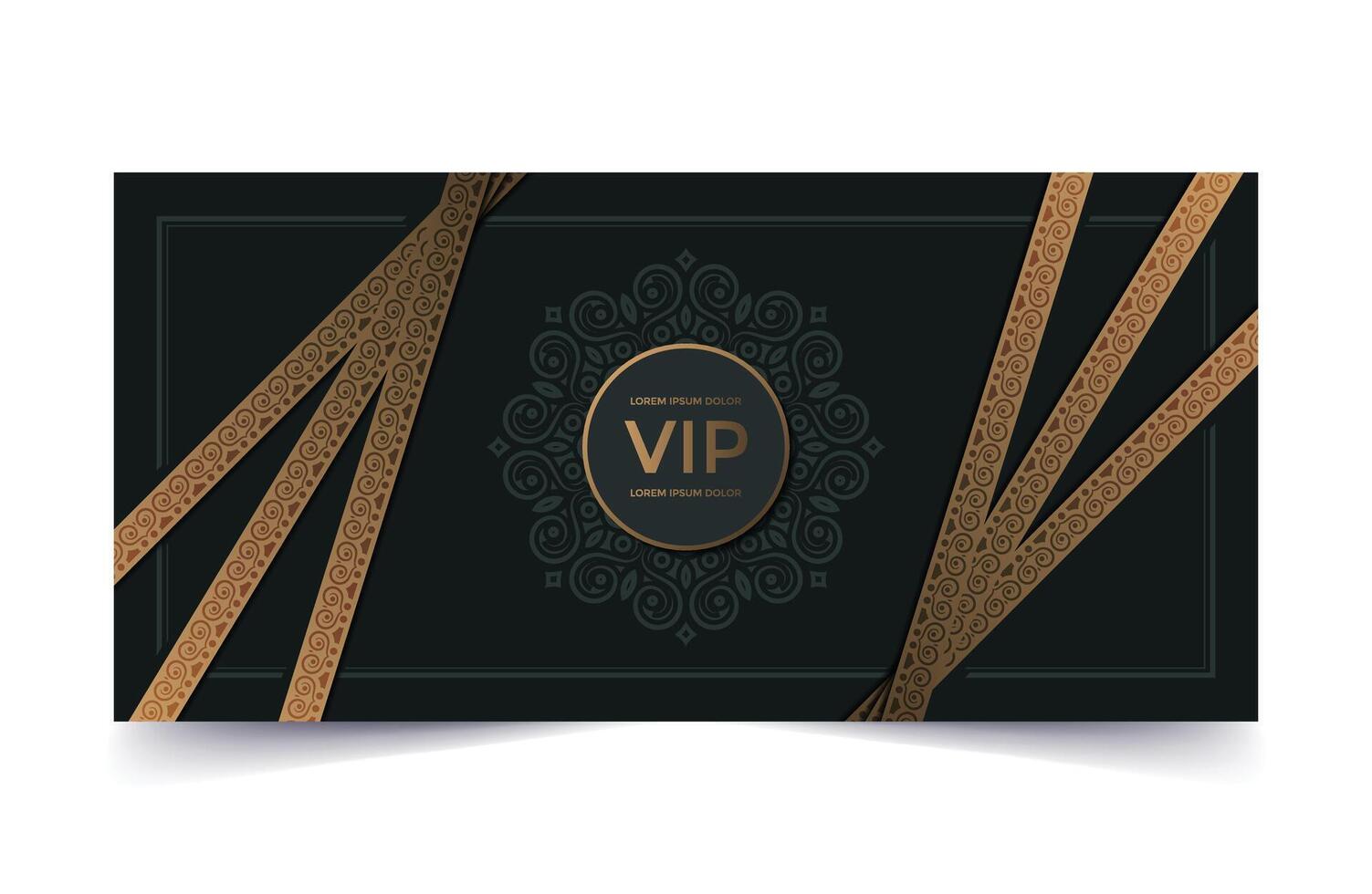 luxury dark vip card in circle ornament texture vector