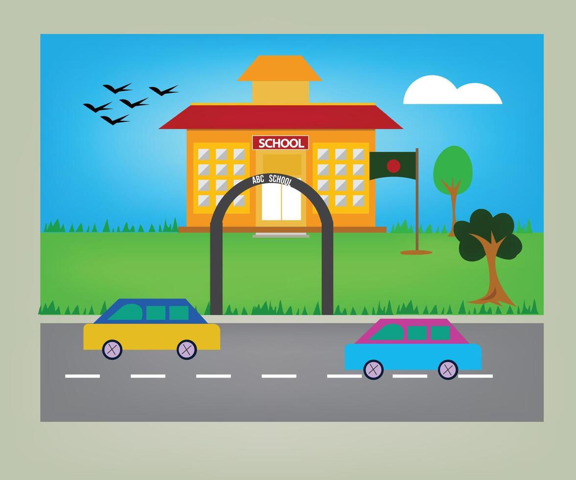 Background design school cartoon animation vector