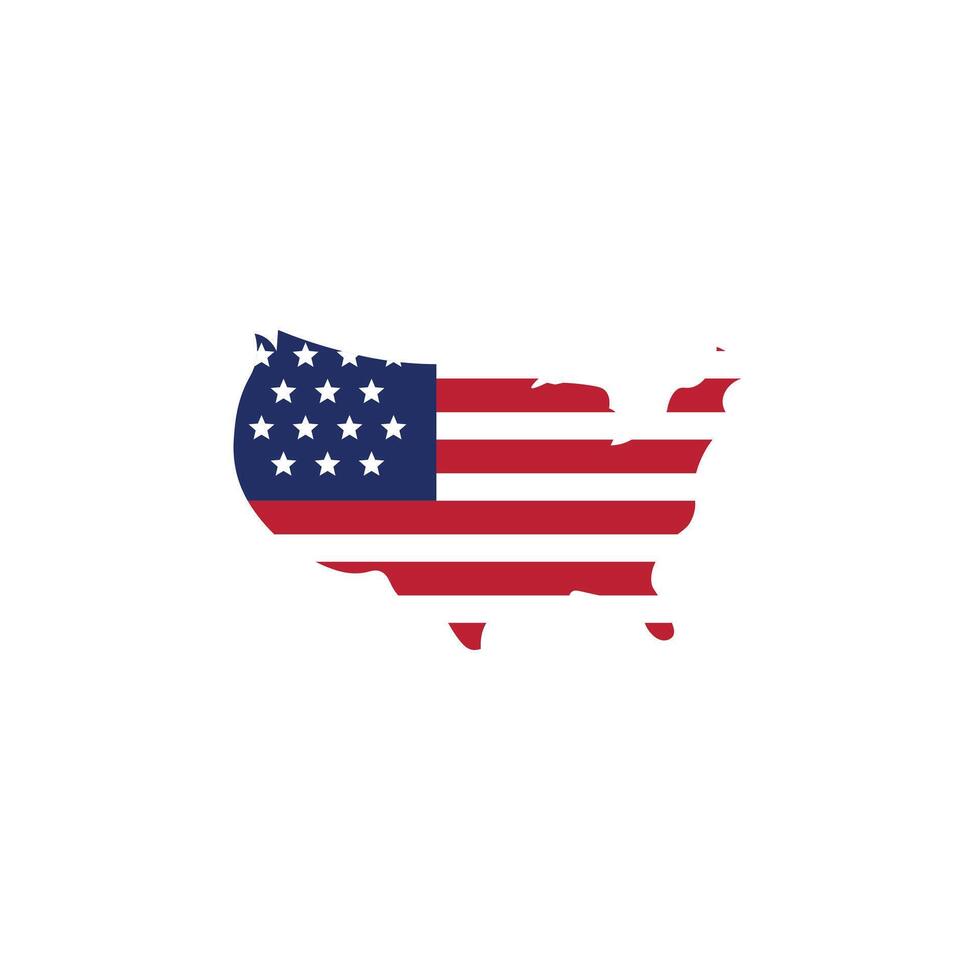 United states map icon with the flag inside vector