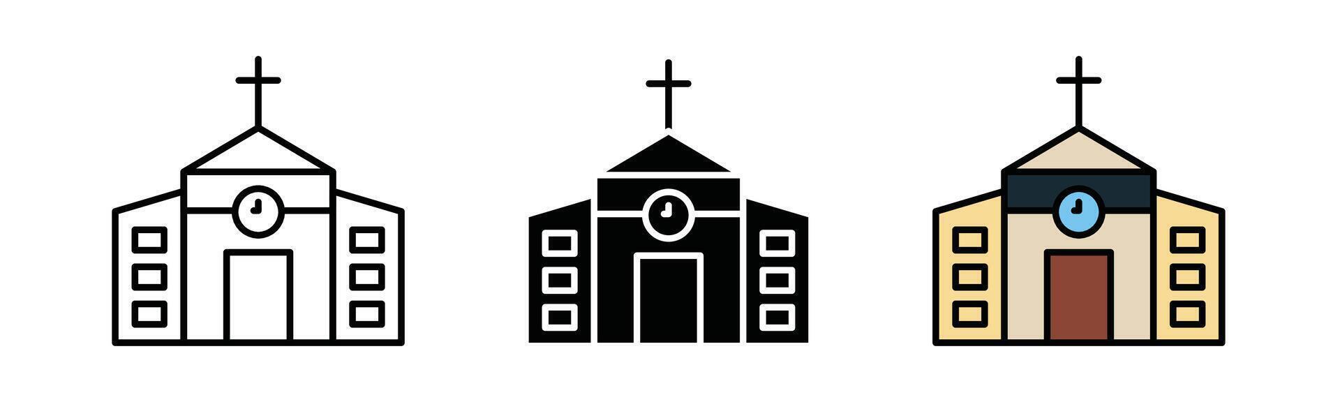 Casino building icon Flat illustration of casino building icon isolated on white backgroun stroke and fill in black vector