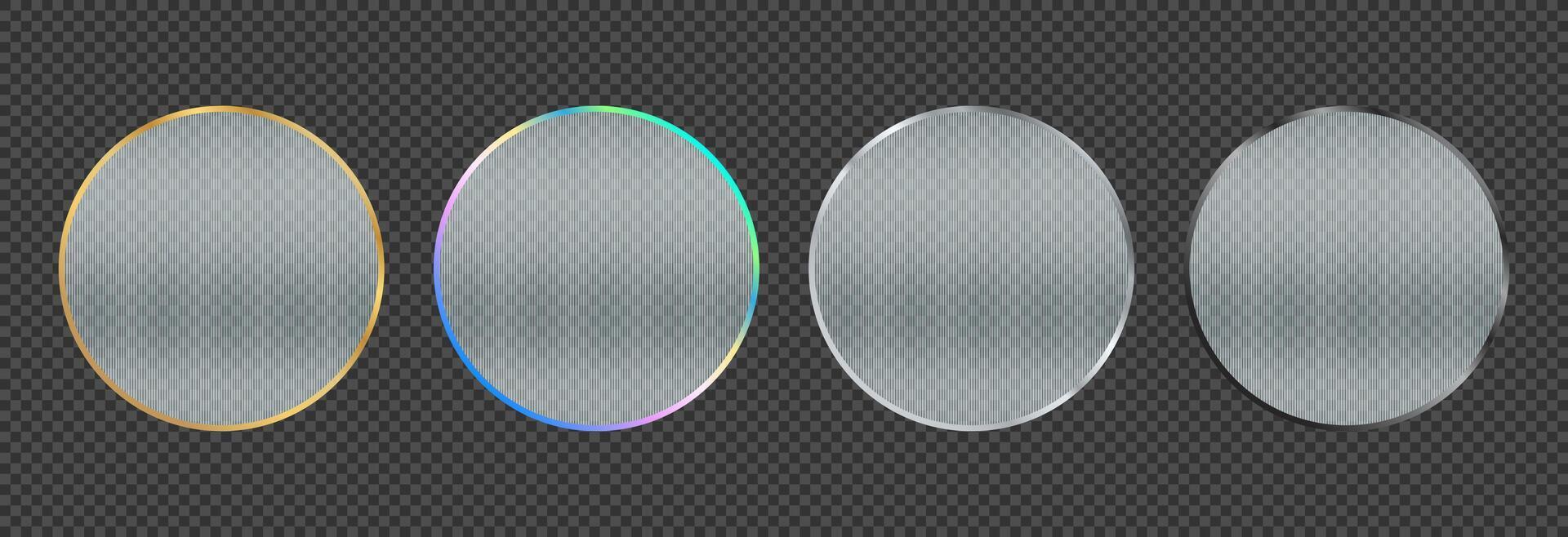 Ribbed glass in a frame. vector