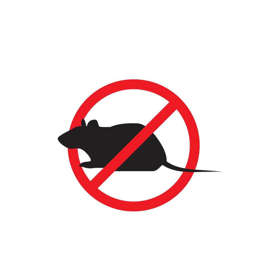 Warning sign no rats. Sign rats prohibition isolated on white background. vector
