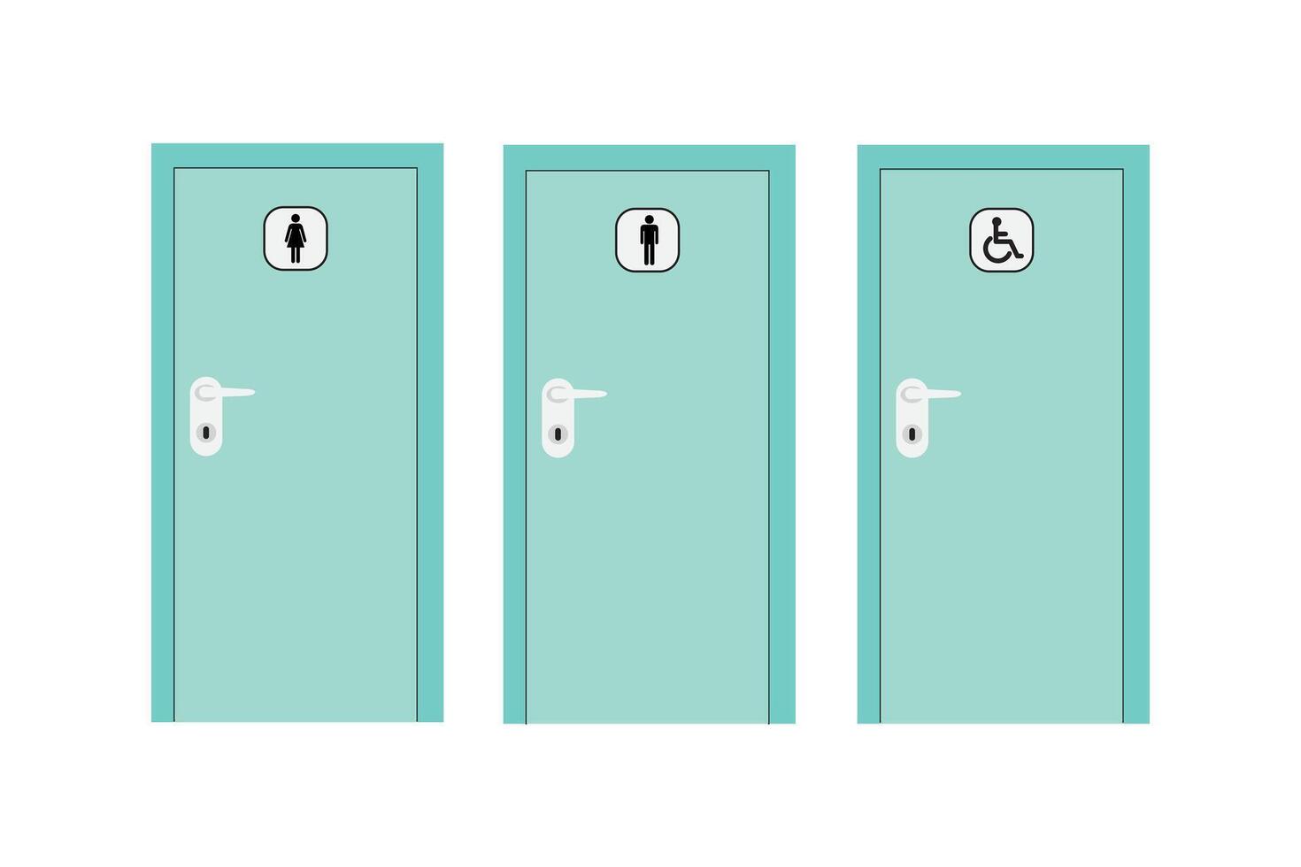 Toilet icon sign illustration. Outline illustration. Restroom sign. Door toilets, great design for any purposes. vector