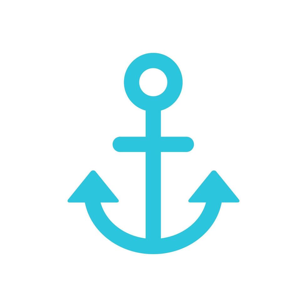 Simple anchor symbol on white background. From blue icon set. vector