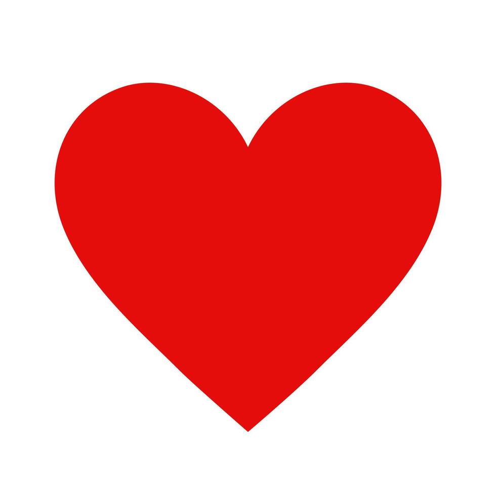 Loving heart, Valentine red heart icon on white background vector