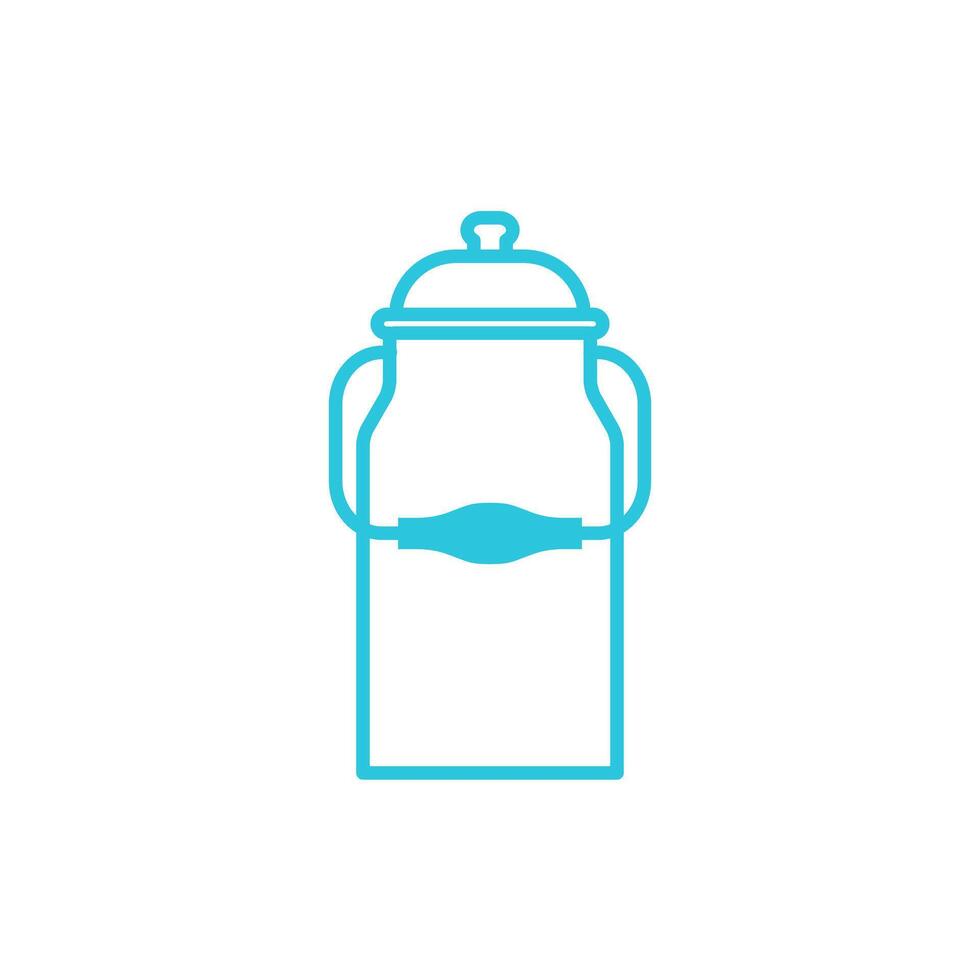 Milk Can icon. Enamelware churn. Isolated on white background. From blue icon set. vector