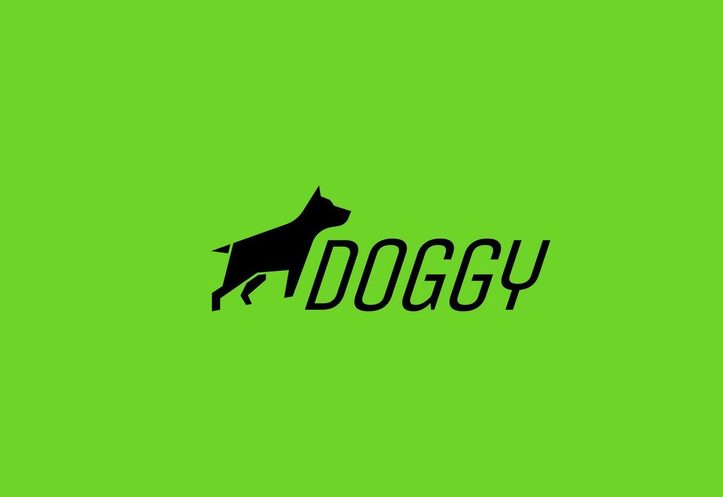 Logo dog running silhouette vector