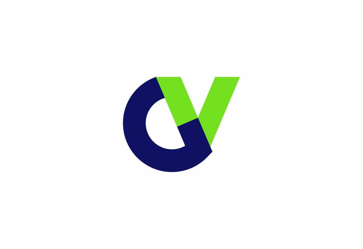 Logo G and V minimalist and simplicity vector