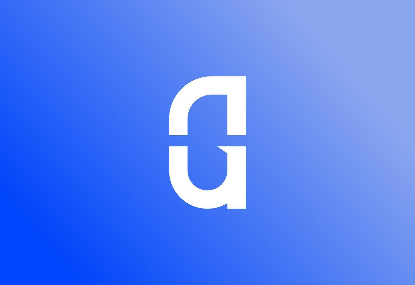 Logo G and U minimalist and simplicity vector