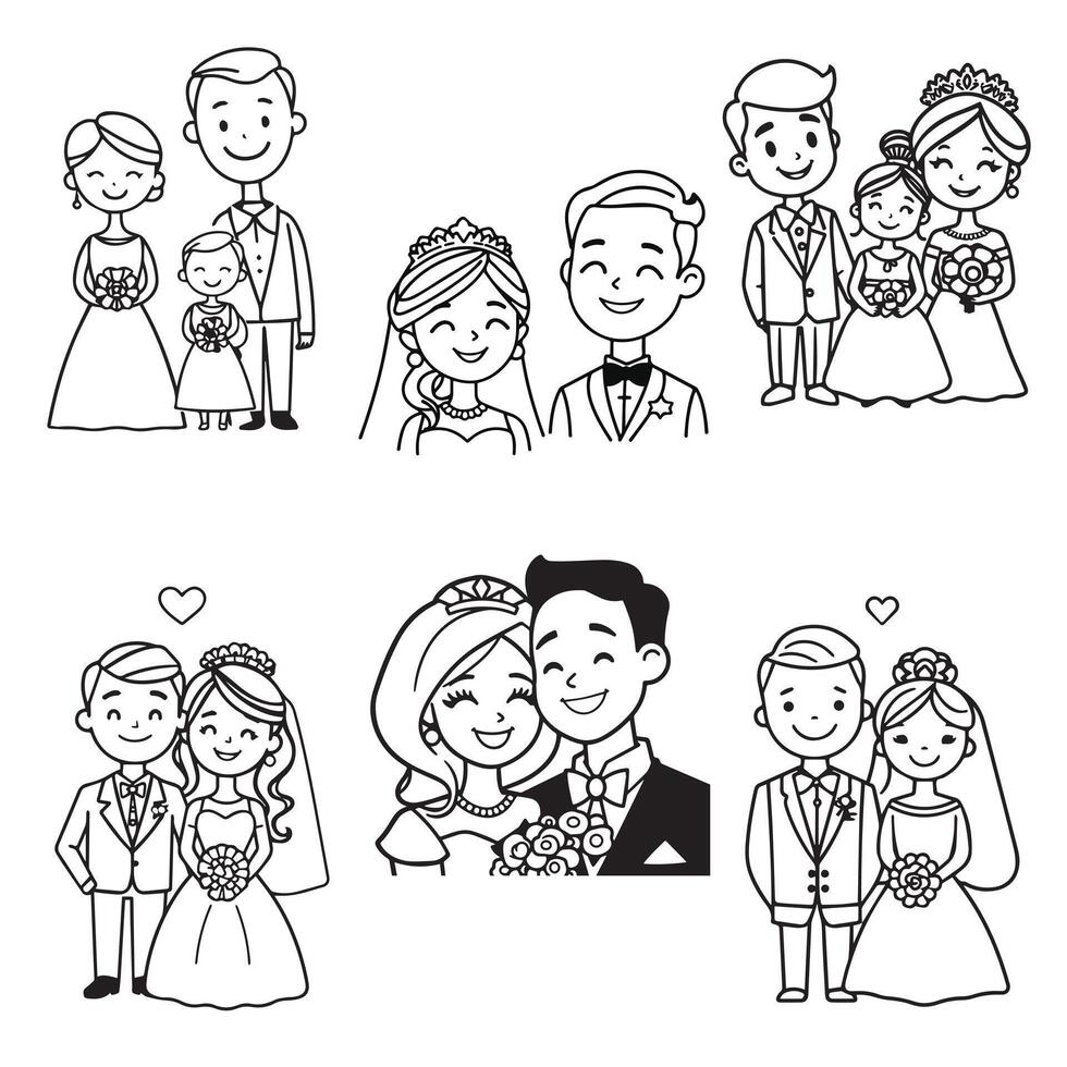 Modern Line Icon, a wedding drawing vector