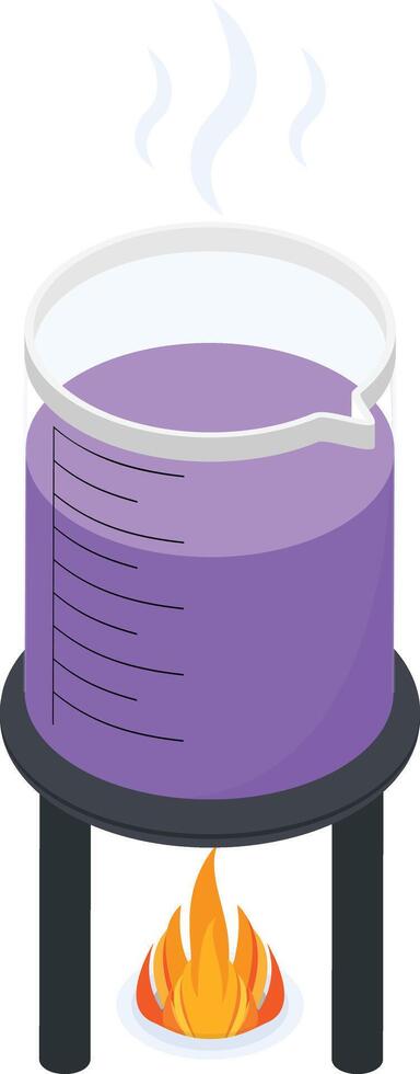 Boiling Liquid in Laboratory Beaker vector