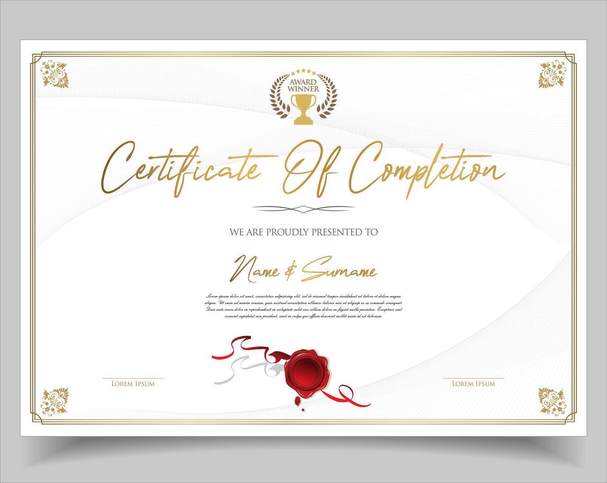 Certificate or diploma retro design template illustration vector