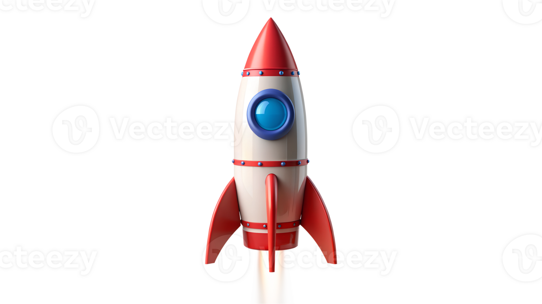 Colorful rocket soaring in a bright blue sky png