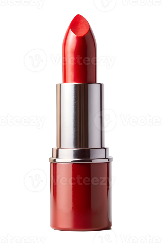 Bold red lipstick with a sleek tube design png