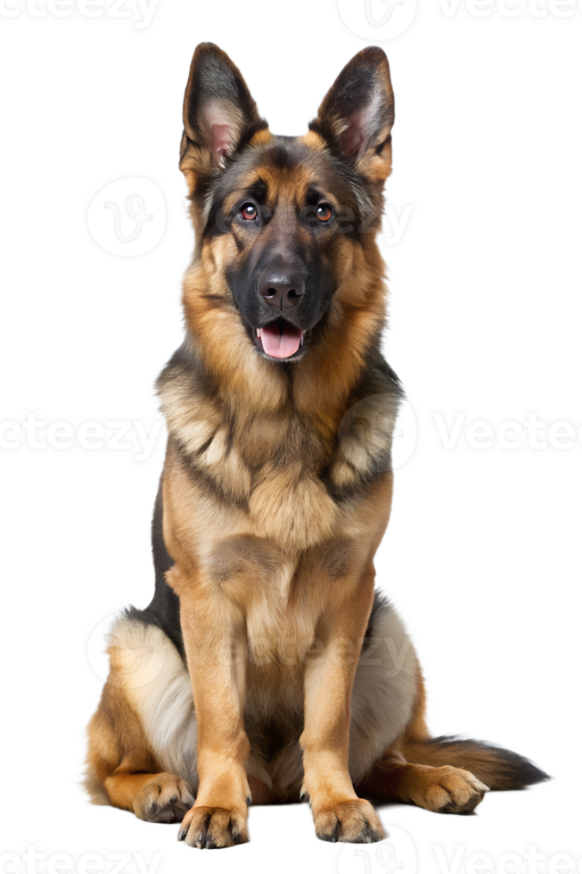 Calm German Shepherd on white background png