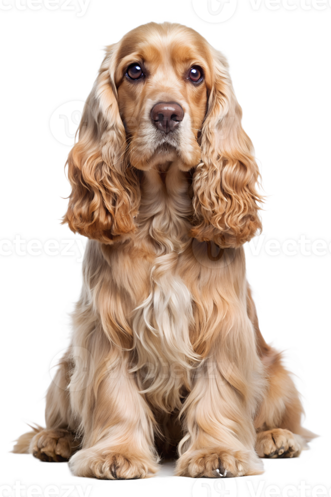 Calm golden cocker spaniel indoors png