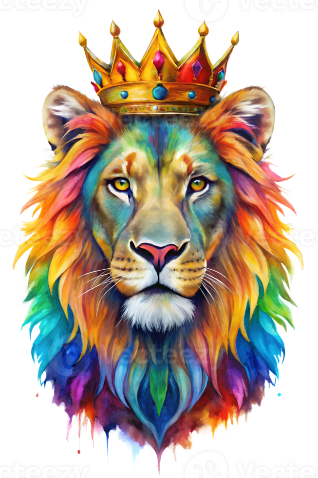 Crowned lion symbolizing strength and royalty png