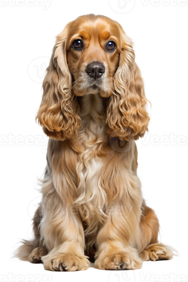 Cocker spaniel posed on white backdrop png