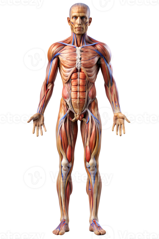 Human anatomy model muscles veins png