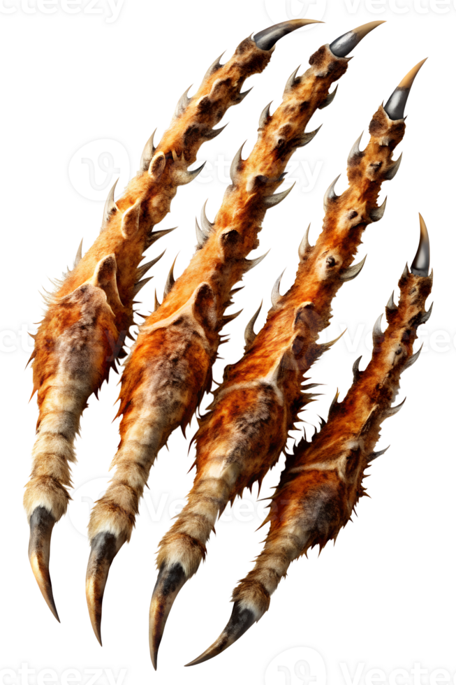 Detailed fierce animal claws depicted png