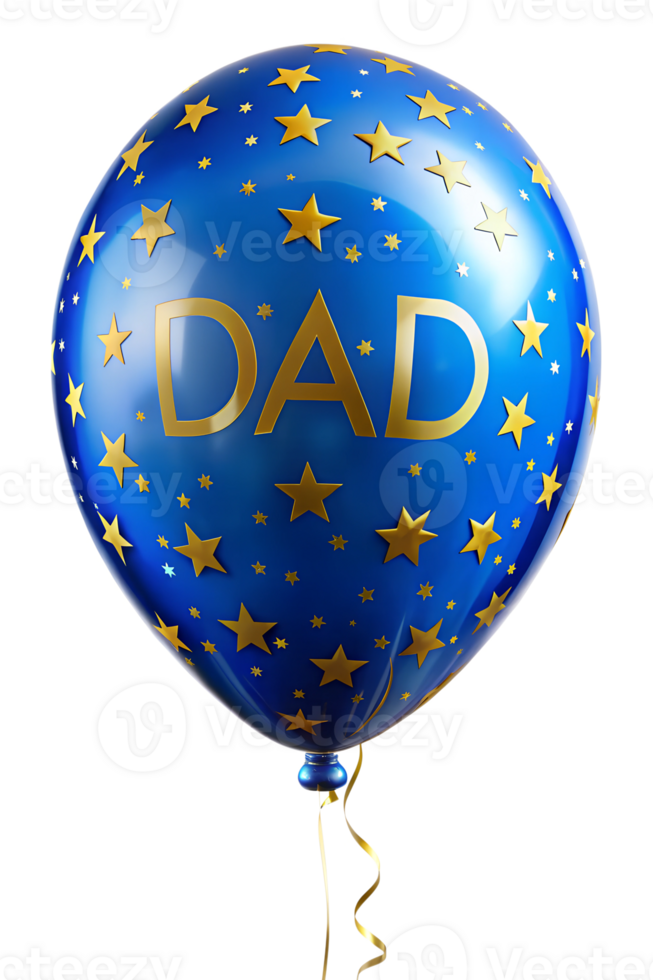 Blue balloon with gold stars for Dad png
