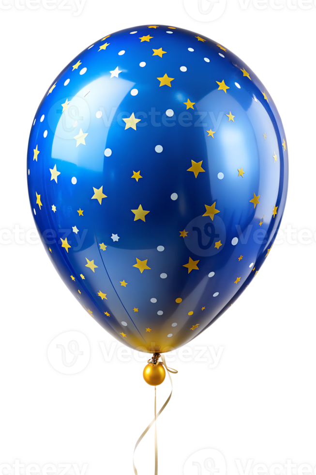 Blue balloon with stars and dots for celebrations png