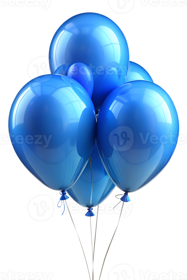 Playful arrangement of blue balloons png