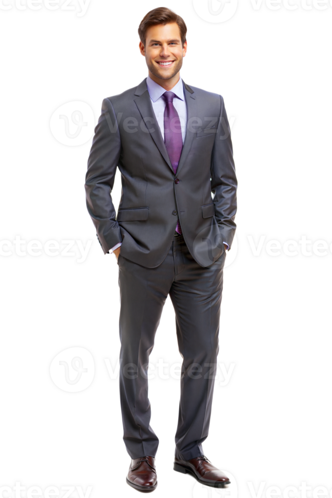 Smartly dressed man in a suit with a tie indoors png