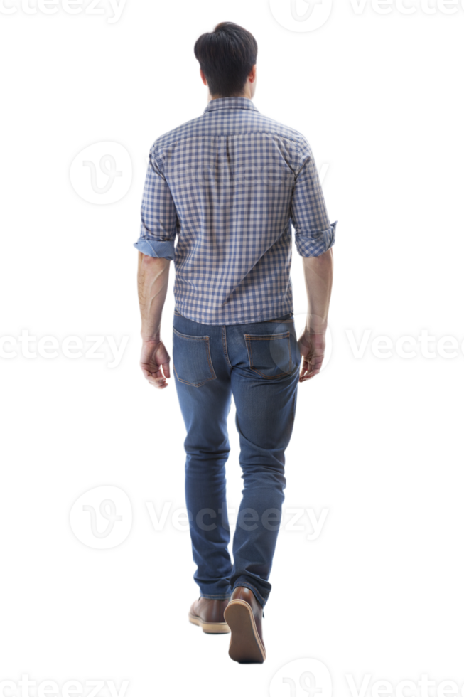 Man walking away on a white background png