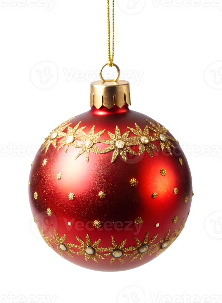 Red Christmas ornament on white background png