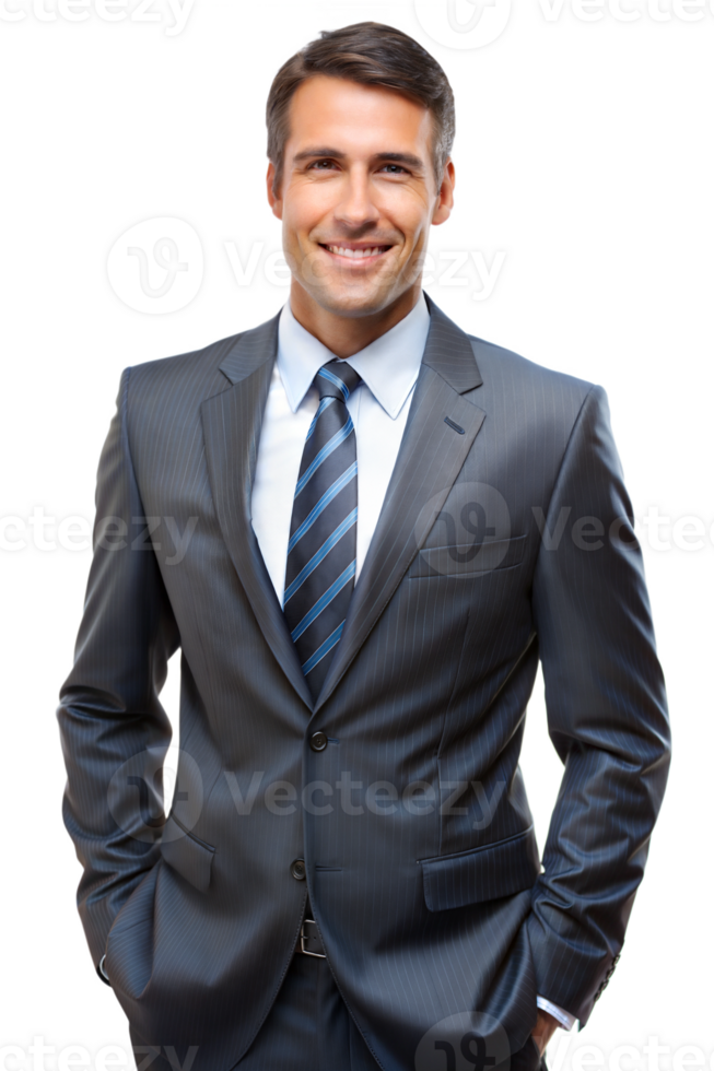 Smiling businessman in tailored suit png